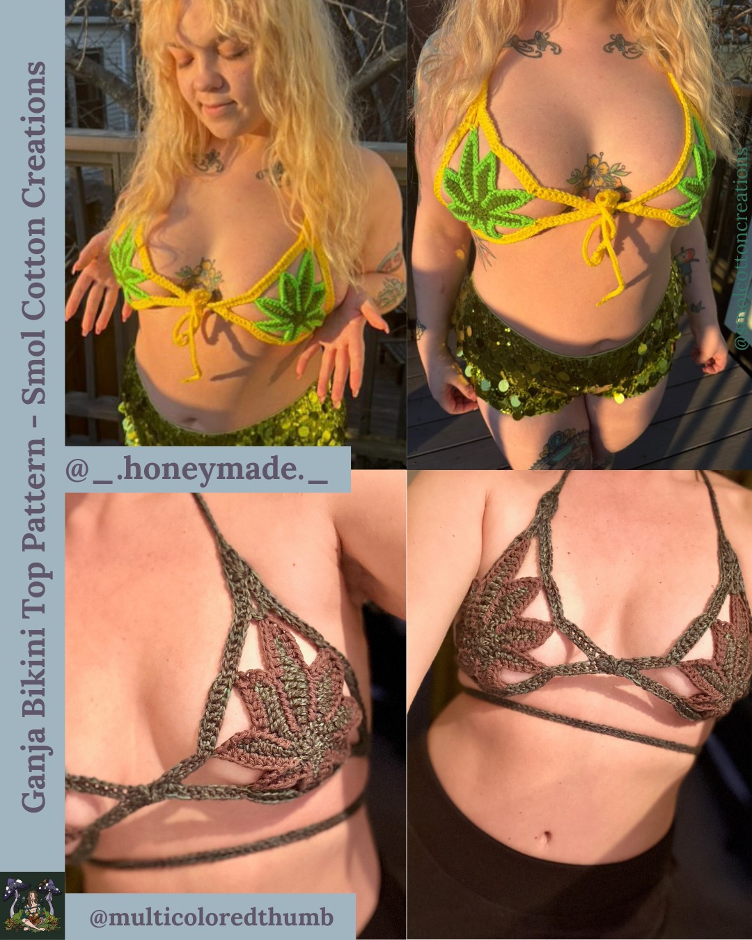 Ganja Bikini - DIY Crochet Festival Top PDF Pattern