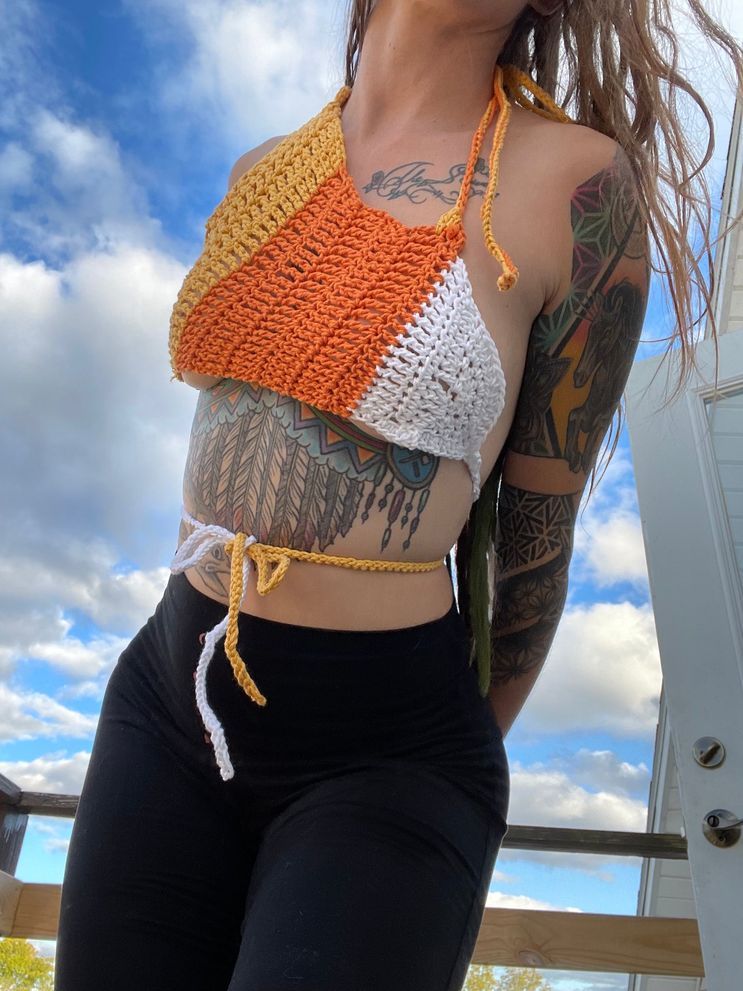 Candy Corn One Shoulder