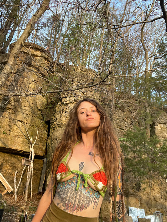 Orange and green mushroom microkini
