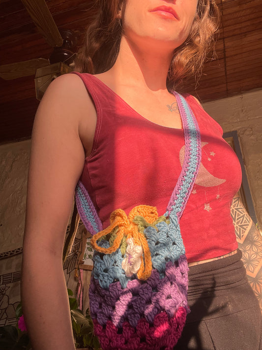Drawstring Festival Lightweight Over the Shoulder Bag