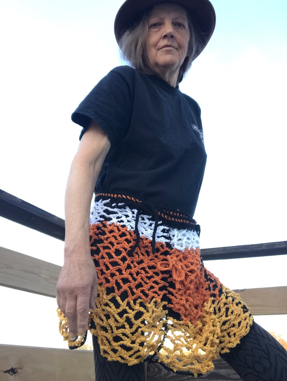 Candy Corn Mesh Skirt